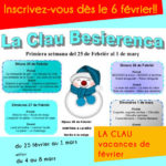 Inscrivez vos enfants à la CLAU pour les vacances de février !!