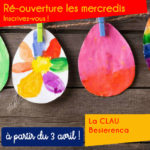 Ré-ouverture de la CLAU les mercredis, à partir du 3 avril !